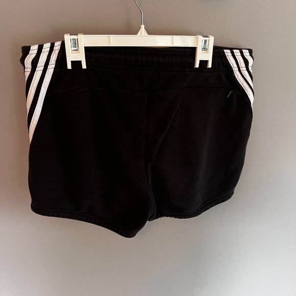 adidas shorts women's black stripped sweat shorts Size L - Picture 7 of 9